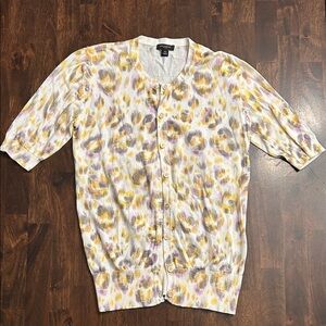 Ann Taylor Multicolor Patterned Cardigan
